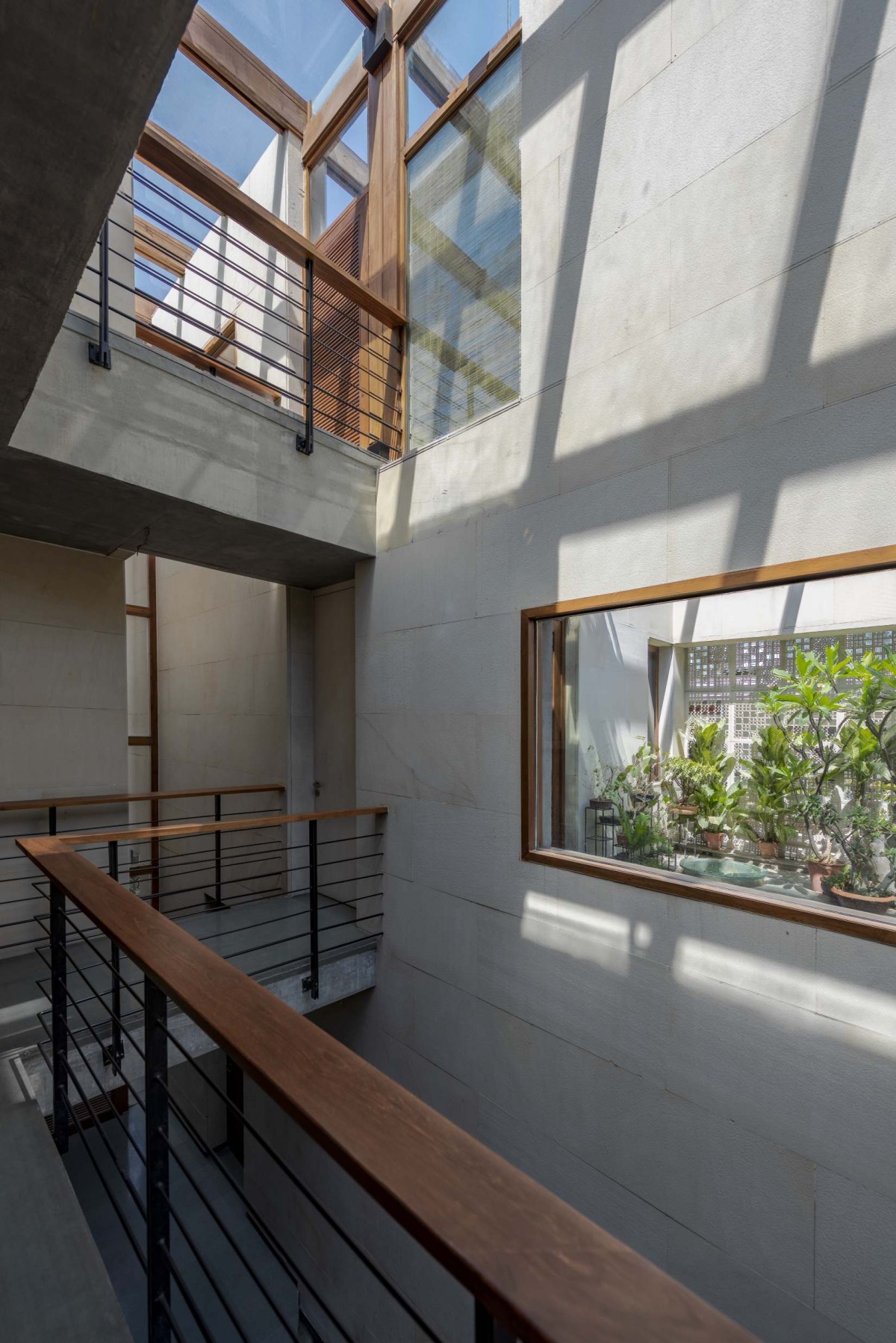 First floor view of House of Voids by Malik Architecture