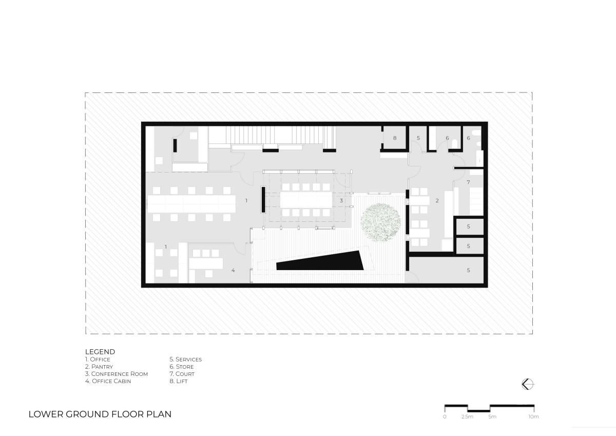 Lower Ground Floor Plan of House of Voids by Malik Architecture