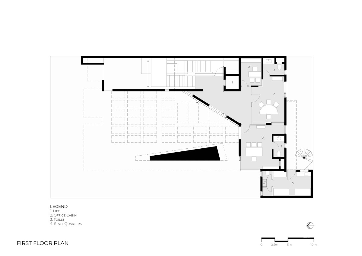 First Floor Plan of House of Voids by Malik Architecture