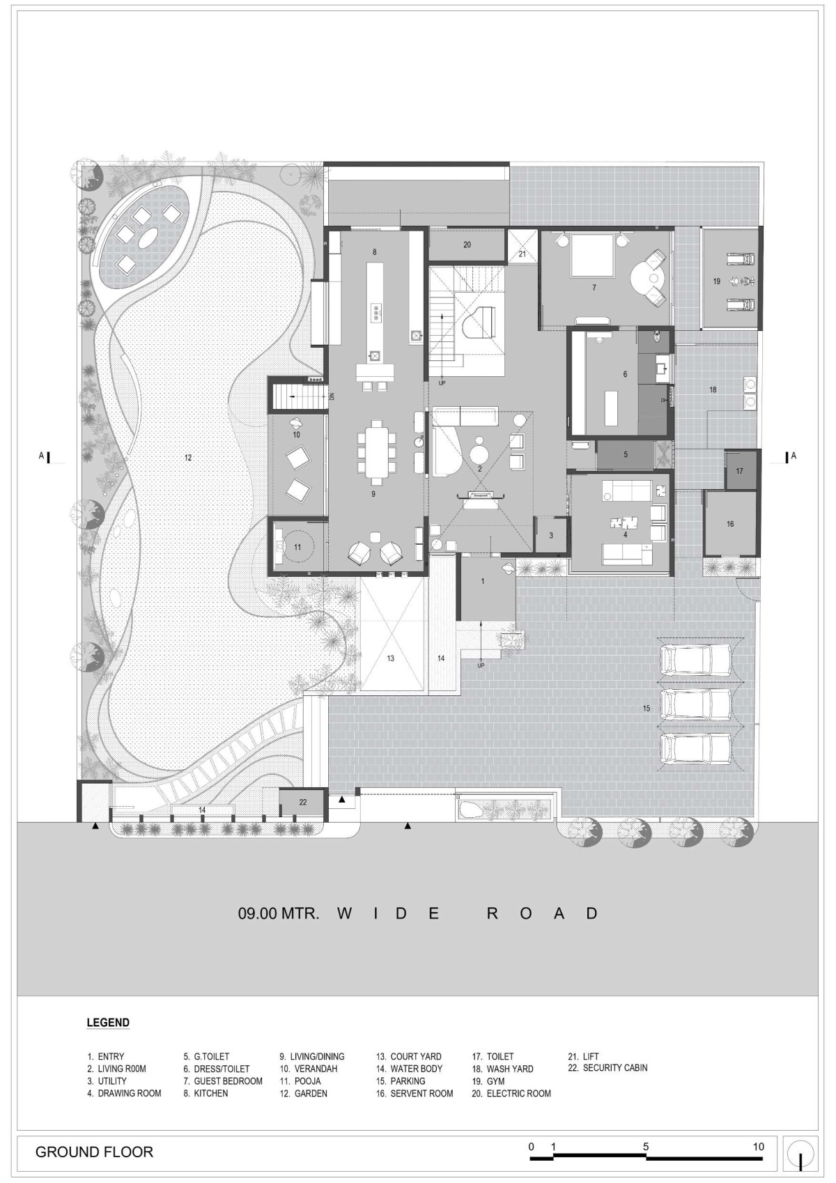 Ground floor plan of Sukhmangal by Hitesh Mistry & Associates