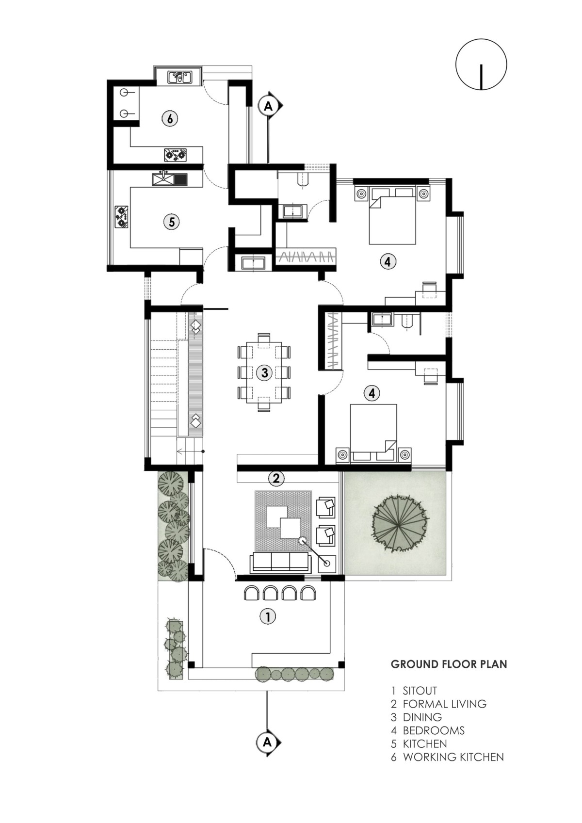 Ground Floor Plan of Jasir Residence by Cognition Design Studio