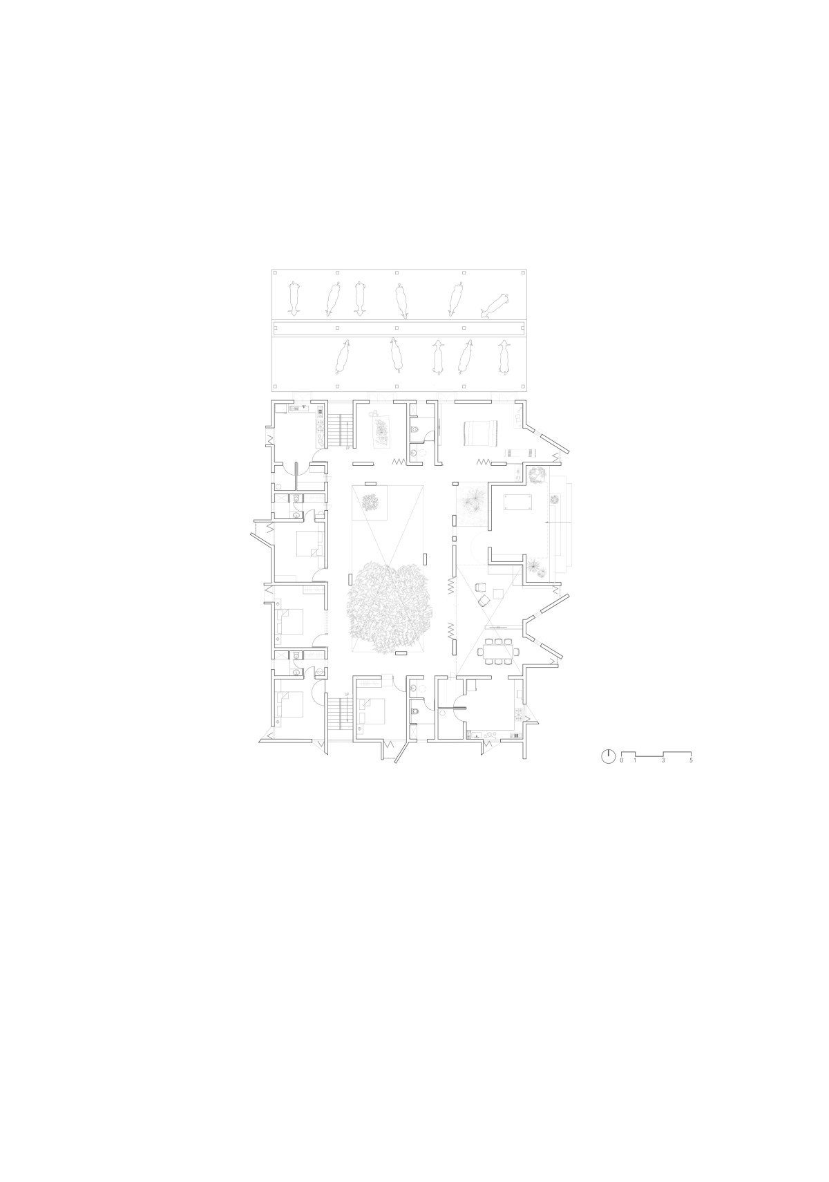 Ground Floor Plan of House of Tranquil Rooms by Craft Narrative