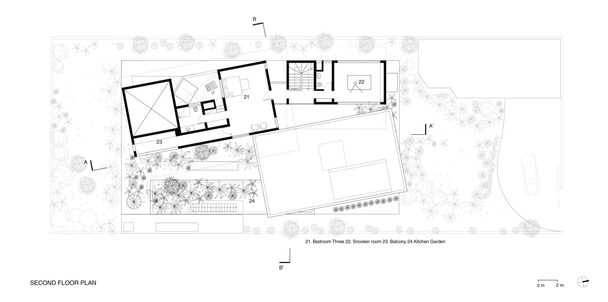 Second Floor Plan of V House by moad