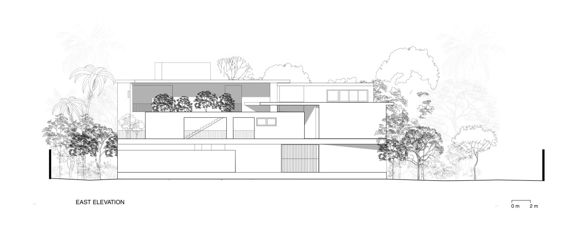 East Elevation of V House by moad