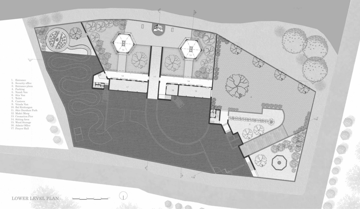 Lower Level Plan of Udan Crematorium by d6thD Design Studio