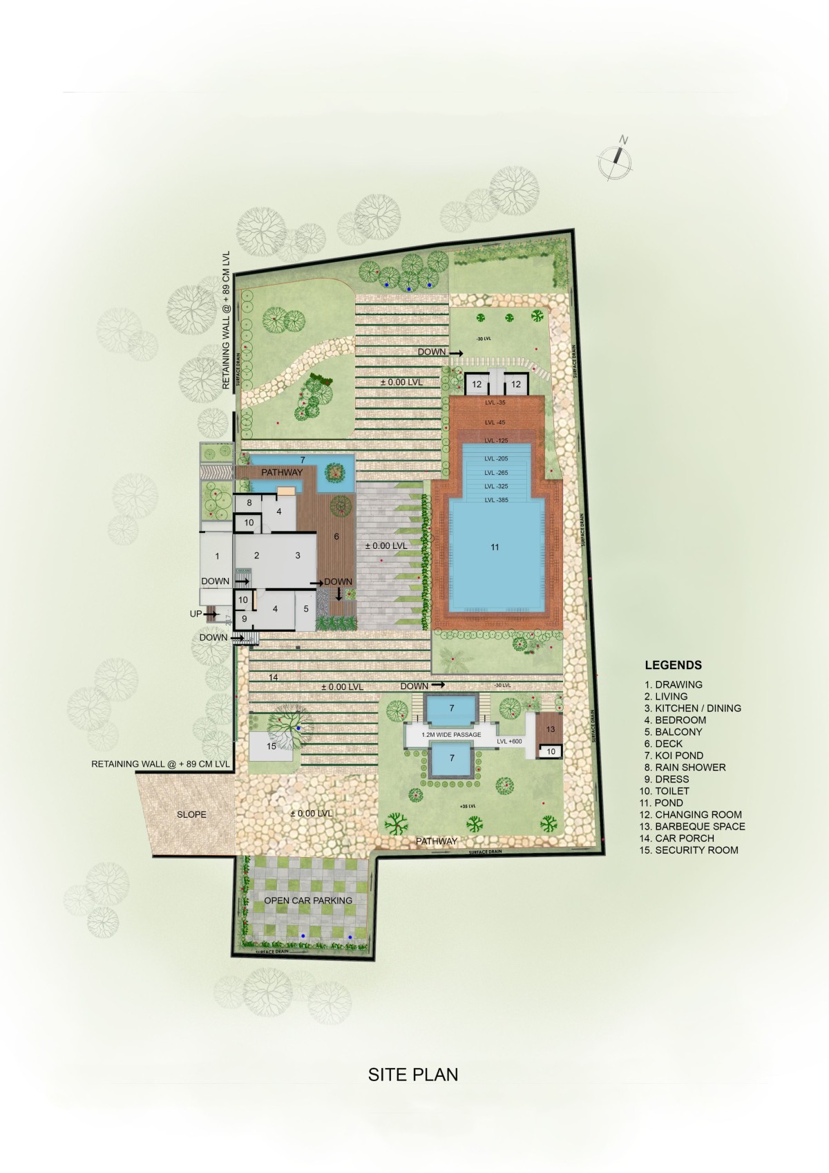 Site Plan of Monsoon In Farm House by i2a Architects Studio