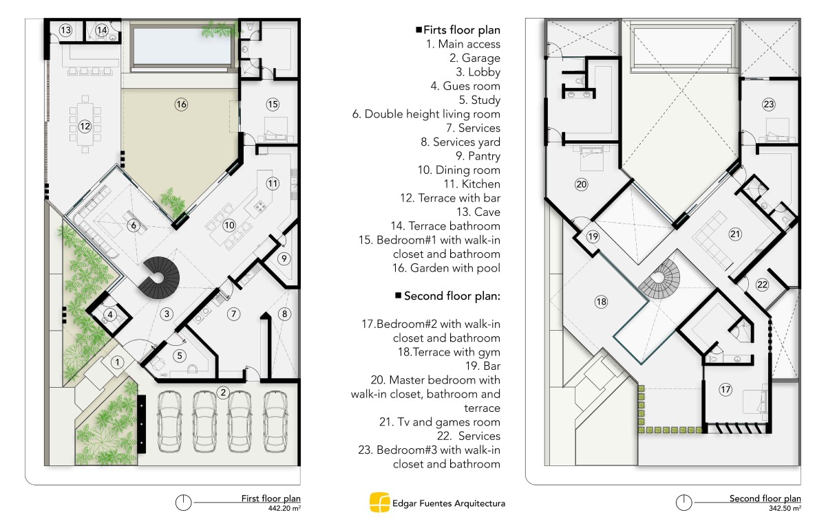 Plans of Harmonie by Edgar Fuentes Arquitectura