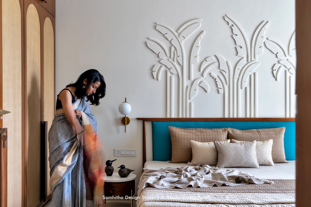 Bedroom of Manjalpur Residence by Samhitha Design Studio