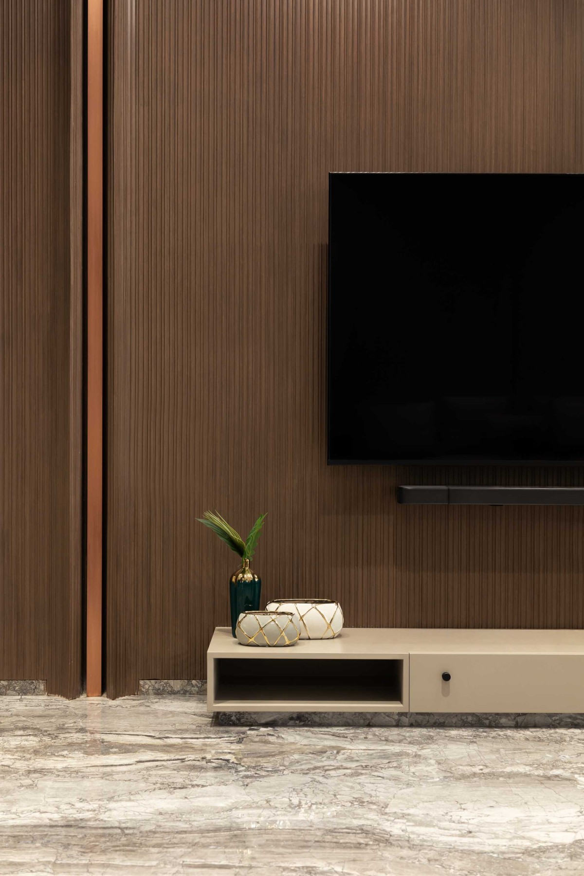 TV Unit of Surani House by Prangan Design