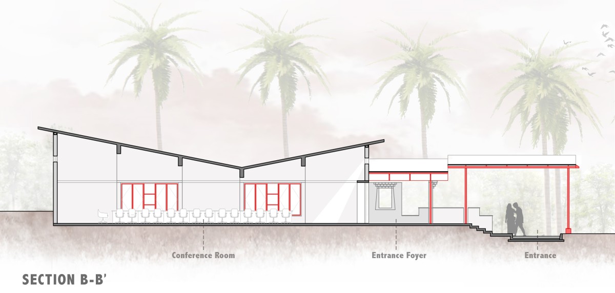 Section BB of Organic Research & Training Centre by Sejpal & Raje Architects