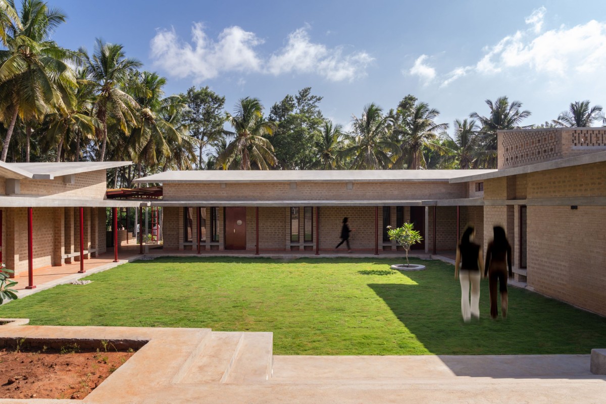 Courtyard of Organic Research & Training Centre by Sejpal & Raje Architects