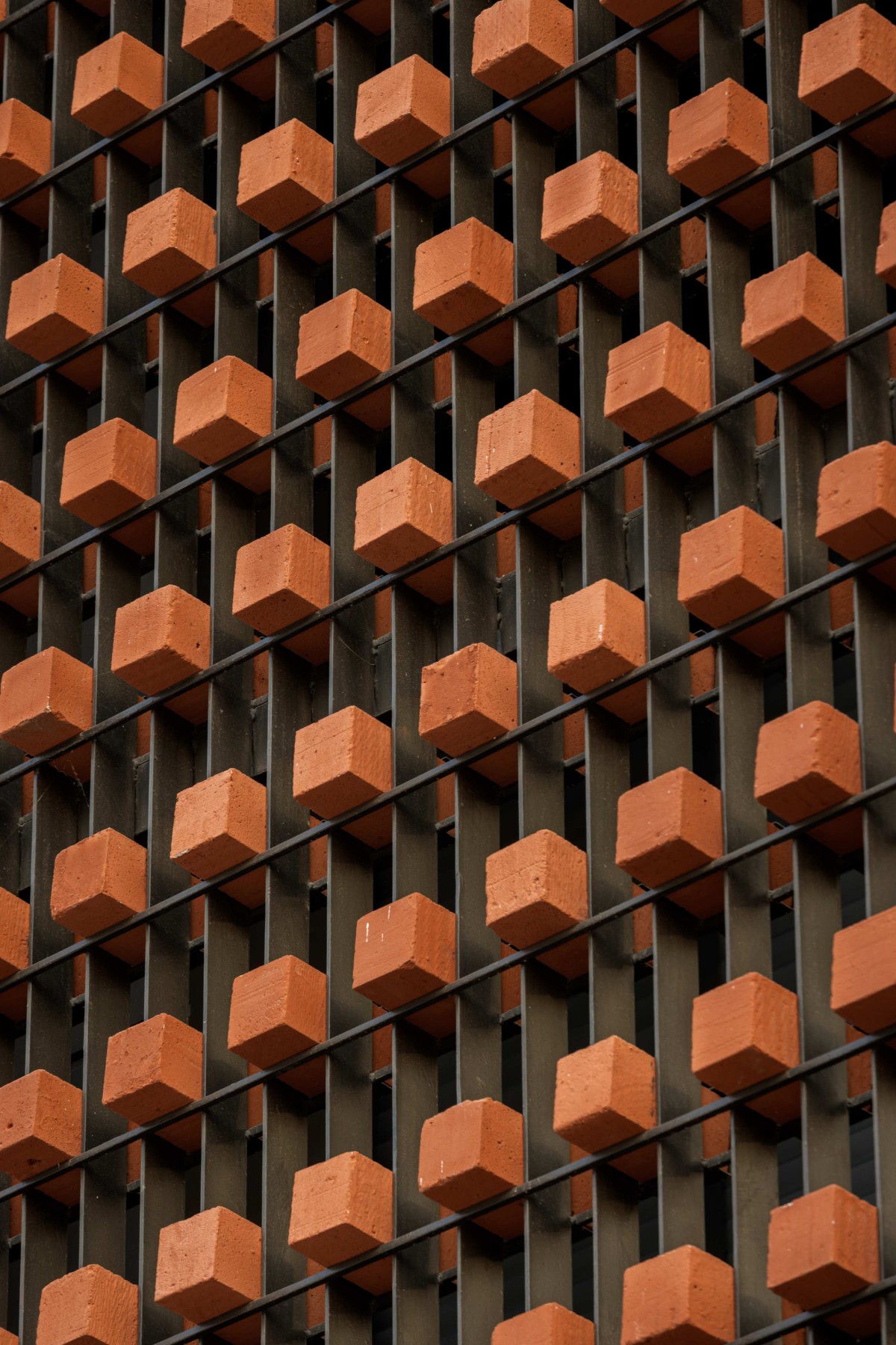 Detailed shot of brick facade of Brick By Brick by Studio Ardete