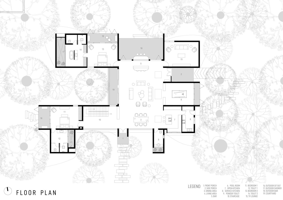 Floor Plan of House of Mango Shadows by Design i.O Architects