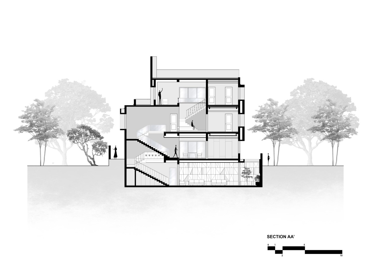 Section 1 of Jain Residence by Associated Architects (i) Pvt. Ltd.