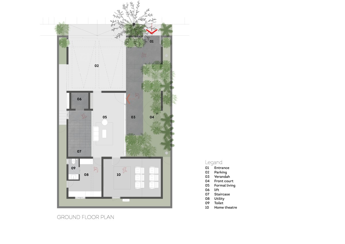 Ground floor plan of Aniketana by Kasa Design Collective