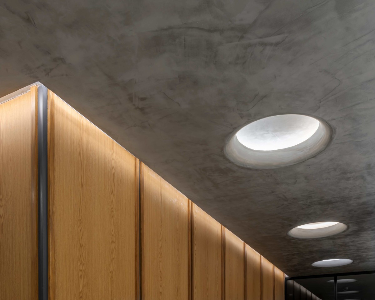 Mushroom Ceiling in Corridor of Tasveer House by JAN Design Studio