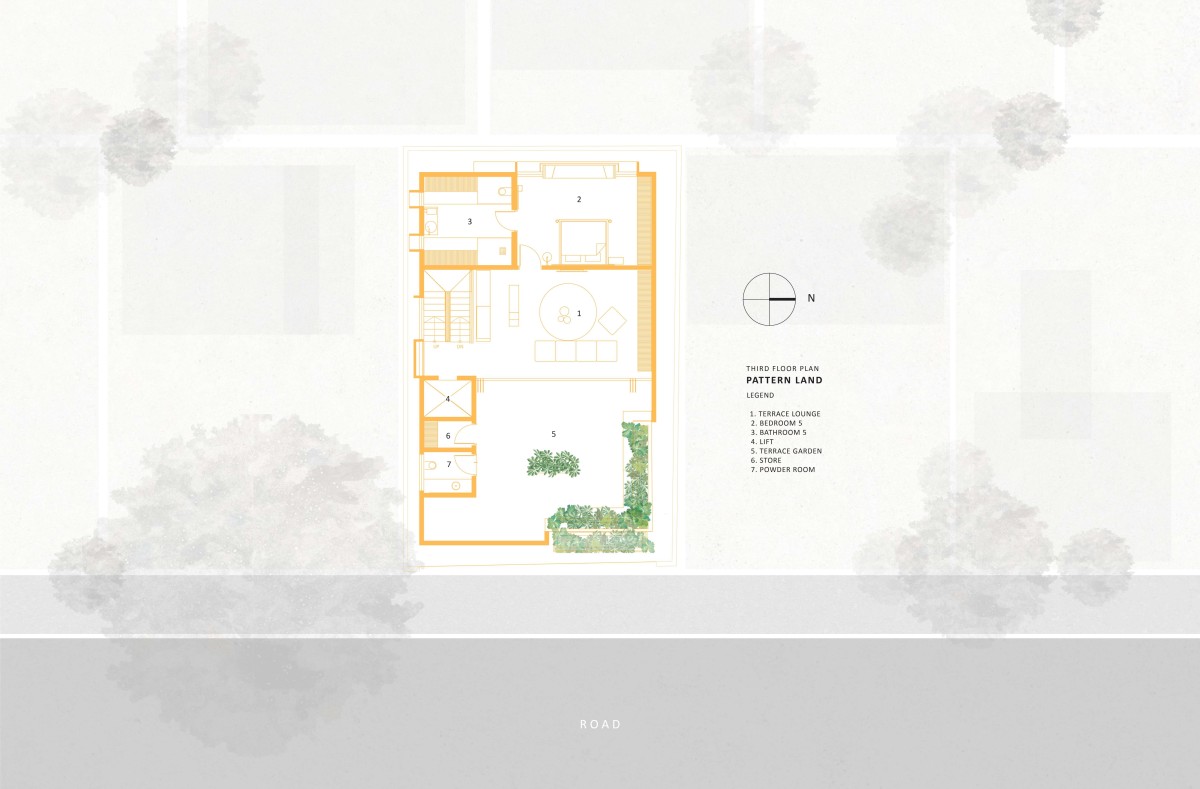 Terrace Floor Plan of Pattern Land by Cadence Architects