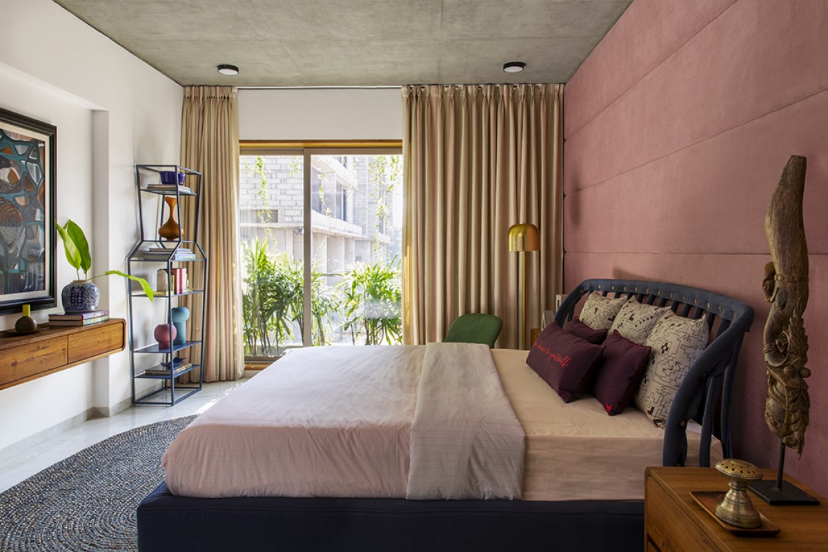 Master Bedroom of Brass Wall House by Studio Lagom