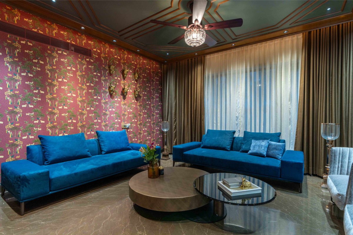 Formal living room of Kompally Villa by DH Architecture Studio