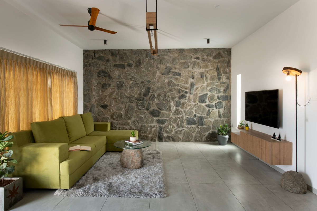 Living Room of Neem House by Hashone Design Studio