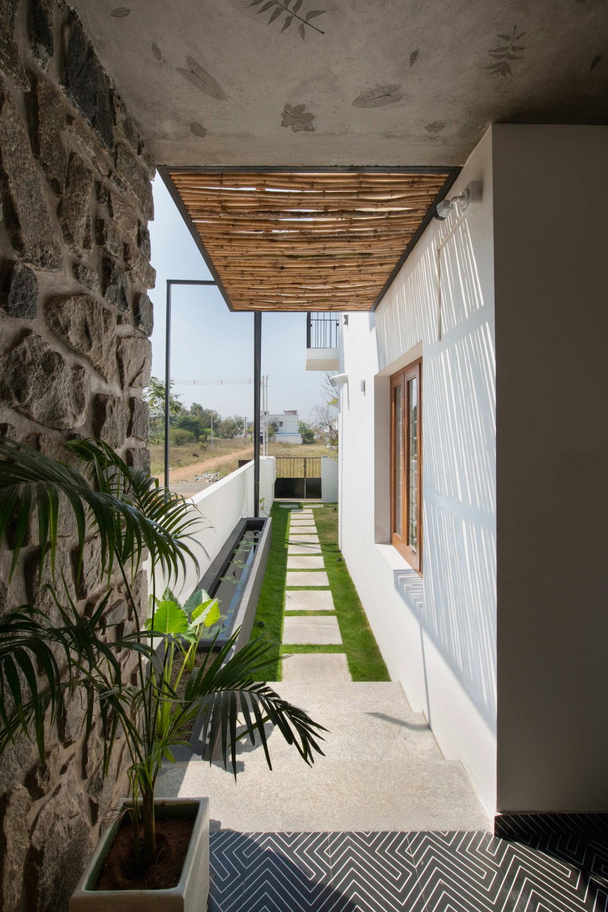 Enrtance View of Neem House by Hashone Design Studio