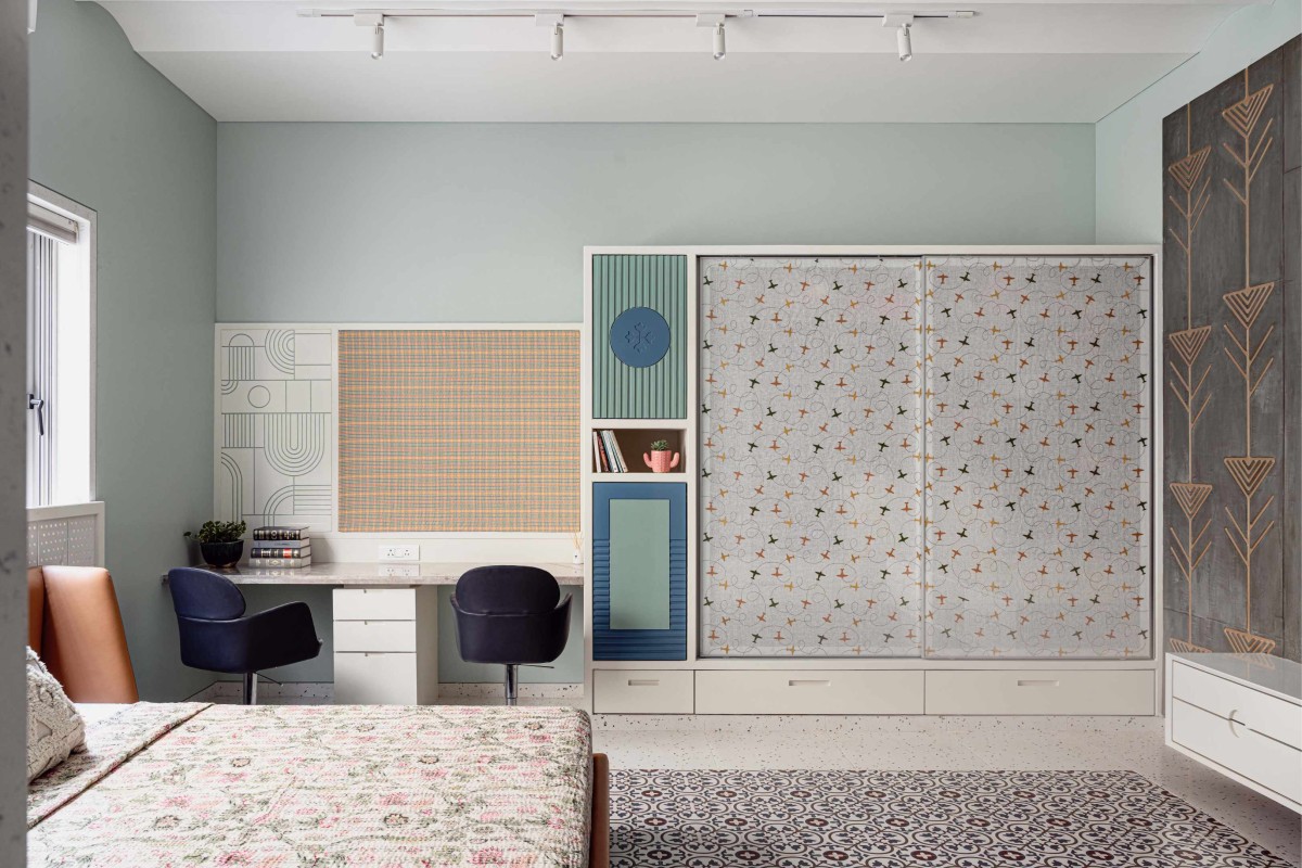 Children's Bedroom of Blue Aperture House by MS Design Studio