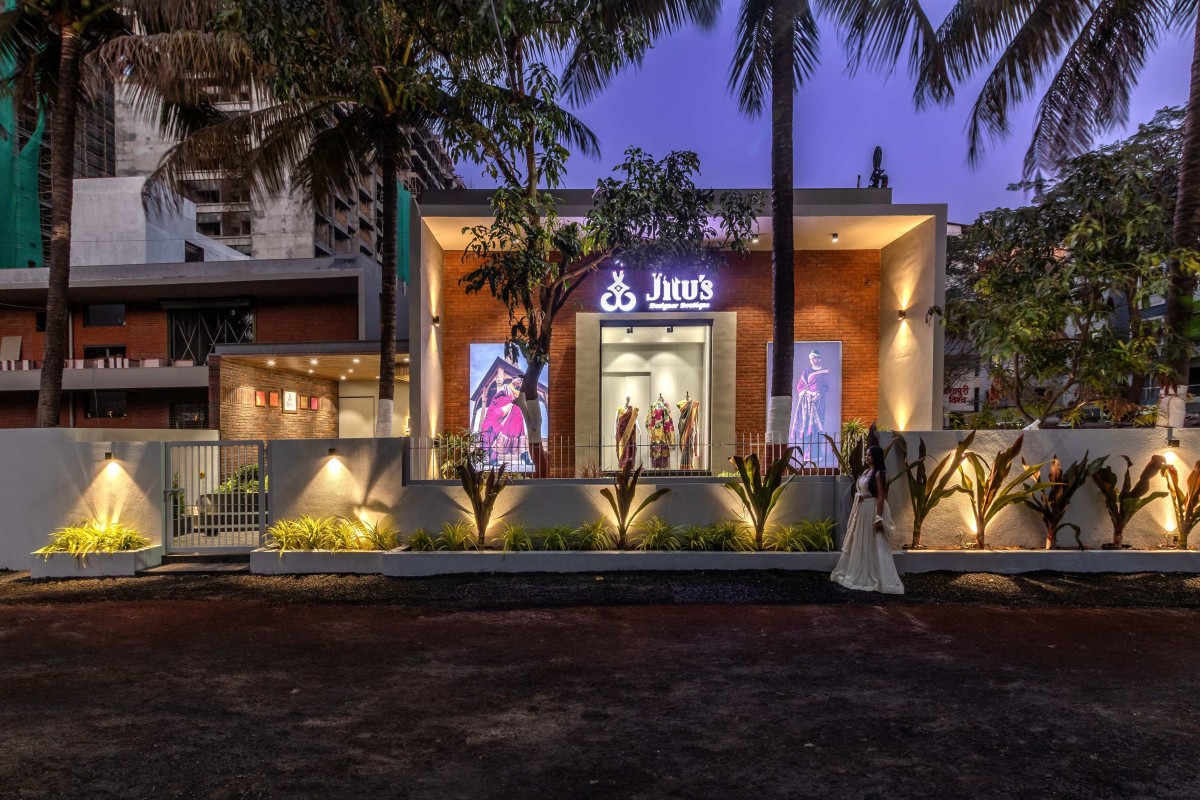 Dusk light exterior view of Jitu's Boutique by Interarch Associates