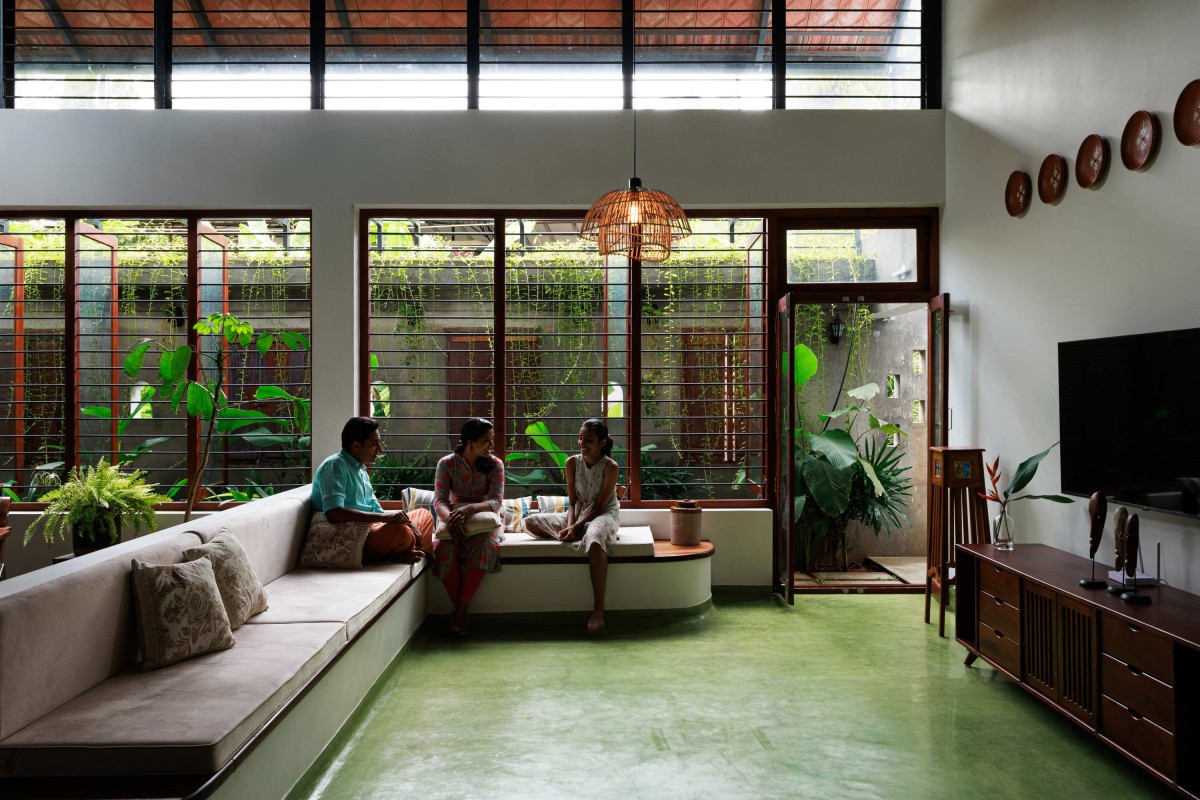 Living room of Janani Residence by Naked Volume Architecture Studio