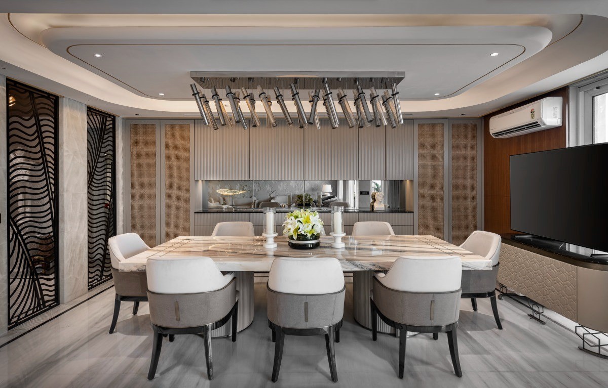 Dining of Apartment Pinnacle by FOA Design Studio