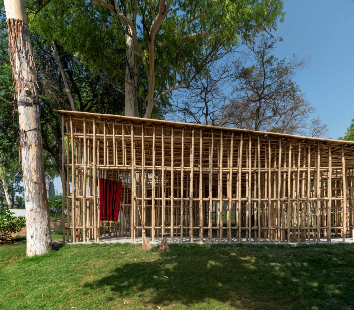 North east elevation of North-East Bamboo Pavilion by  atArchitecture