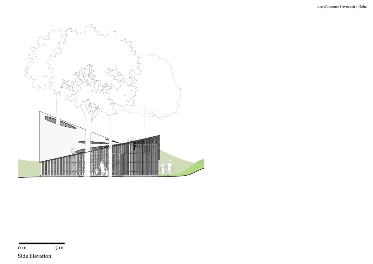 Side Elevation of North-East Bamboo Pavilion by  atArchitecture