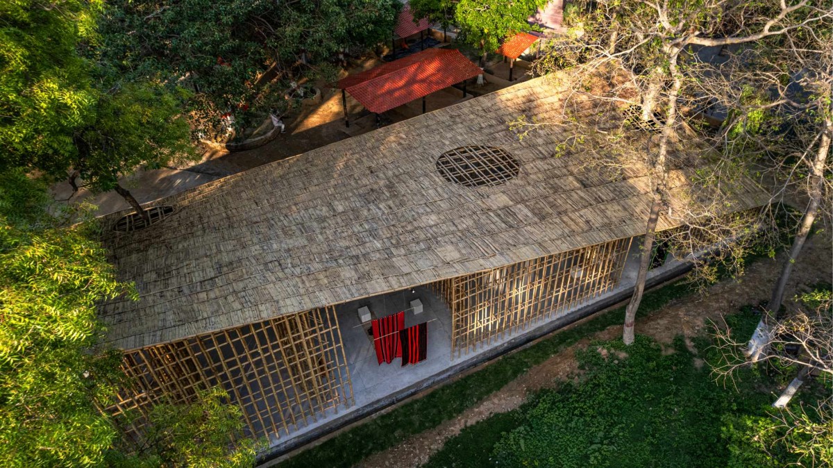 Aerial view of North-East Bamboo Pavilion by  atArchitecture