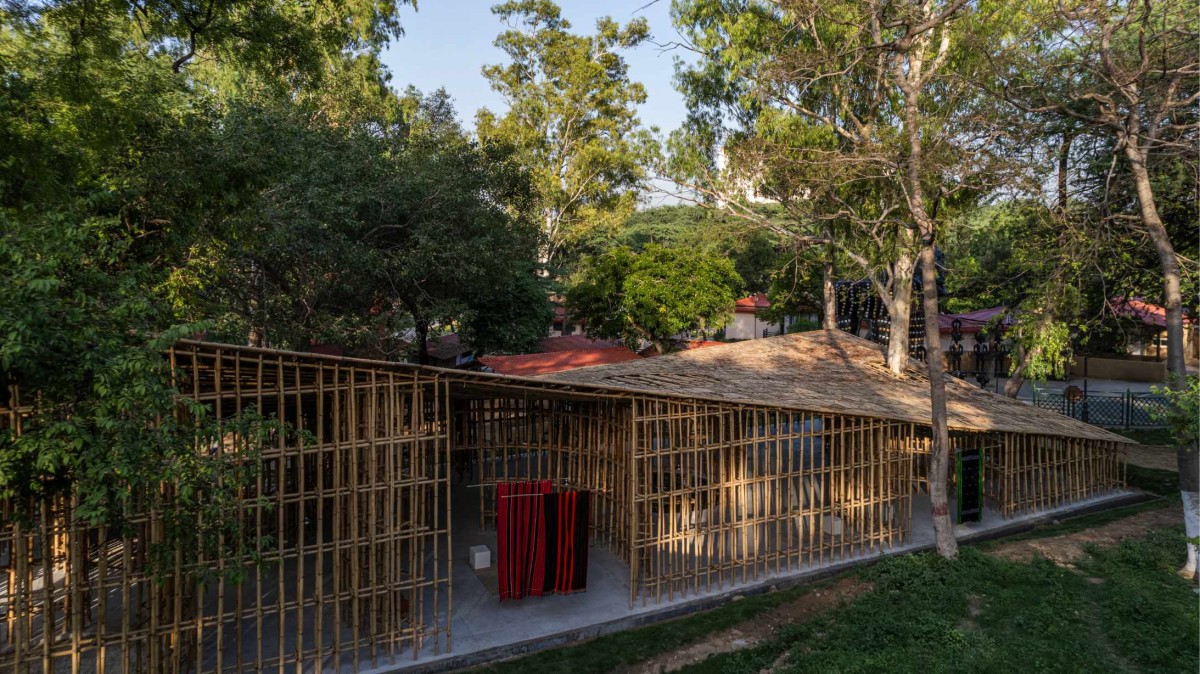 South west veiw of North-East Bamboo Pavilion by  atArchitecture