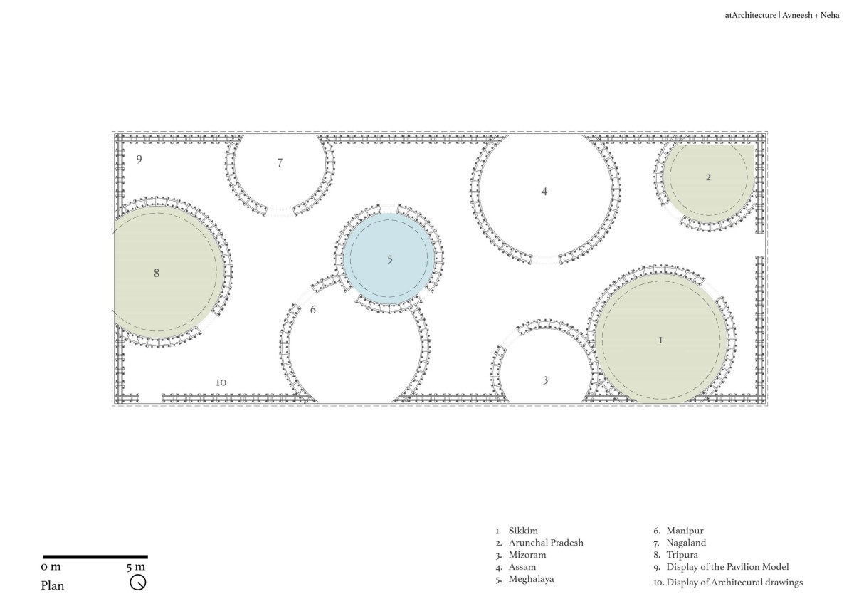 Plan of North-East Bamboo Pavilion by  atArchitecture