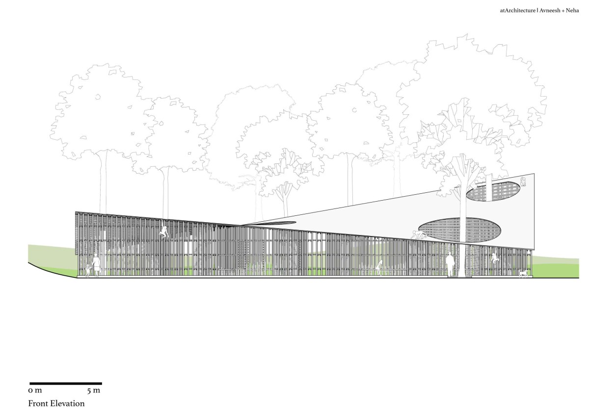 Front Elevation of North-East Bamboo Pavilion by  atArchitecture