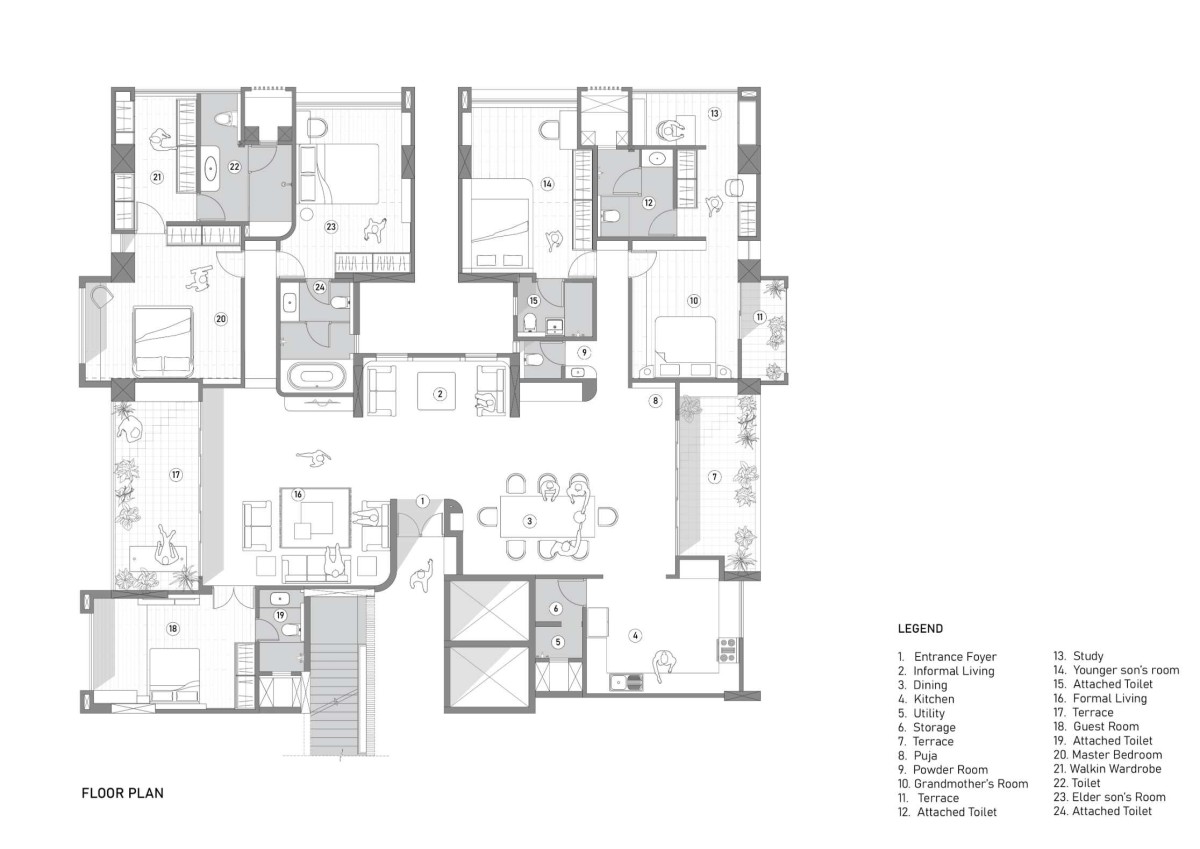 Plan of Neo Casa Residence by Sankalp Designers