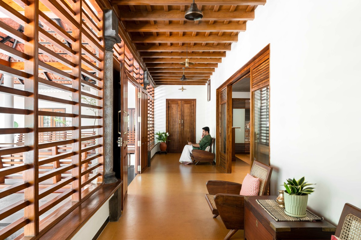 Corridor of Muttom Residence by EDOM Architecture