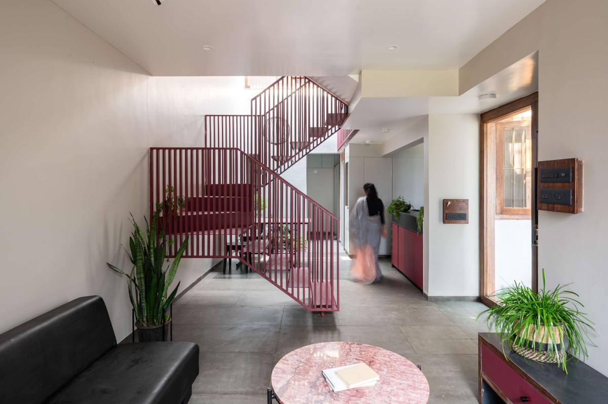 Living room of Porous Adobe by Rahul Pudale Design