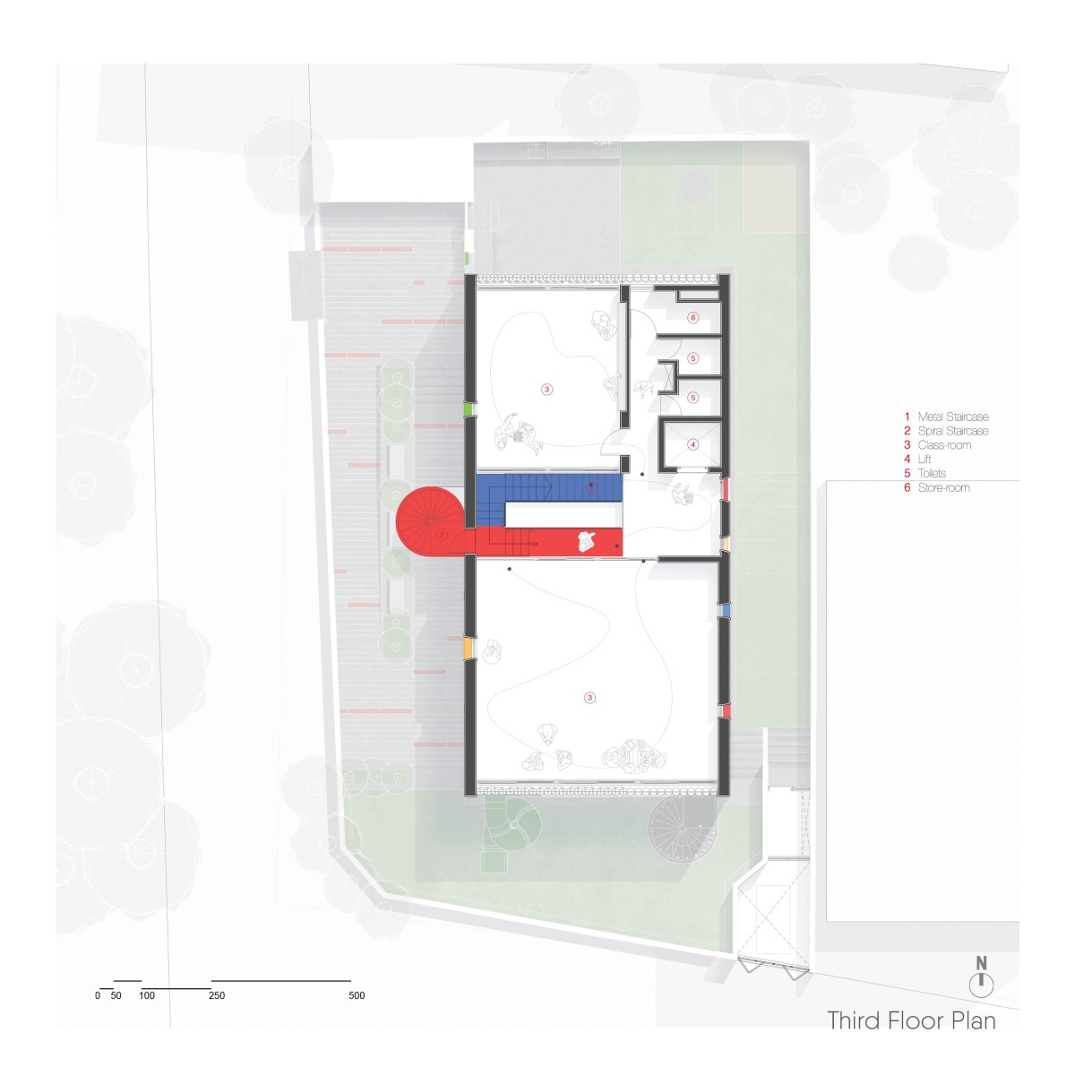 Third Floor Plan of Learning Center at Quest by KSM Architecture