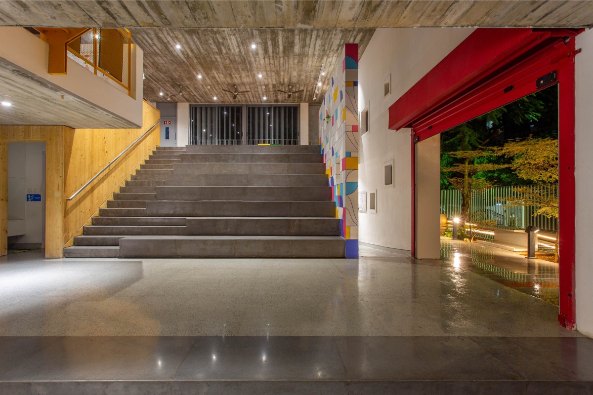 Entrance lobby of Learning Center at Quest by KSM Architecture