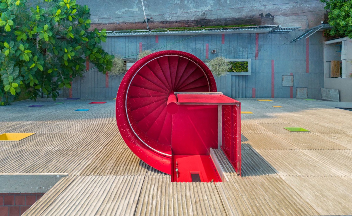 Spiral Staircase of Learning Center at Quest by KSM Architecture