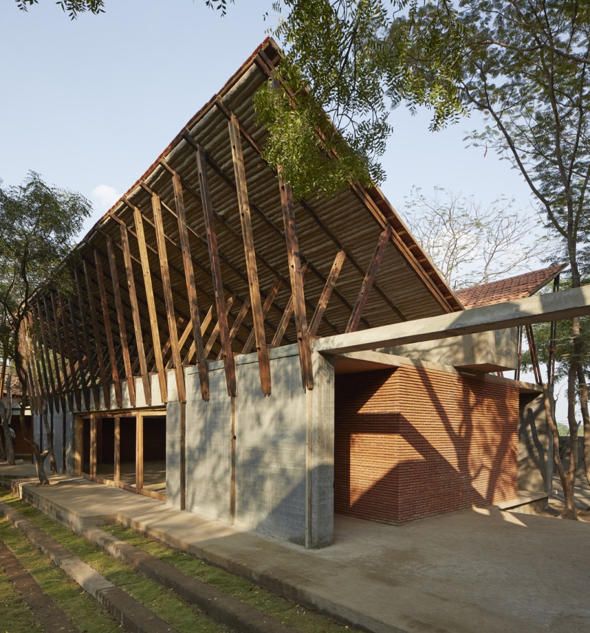 Exterior view of Jetavan Spiritual Center by Sameep Padora & Associates