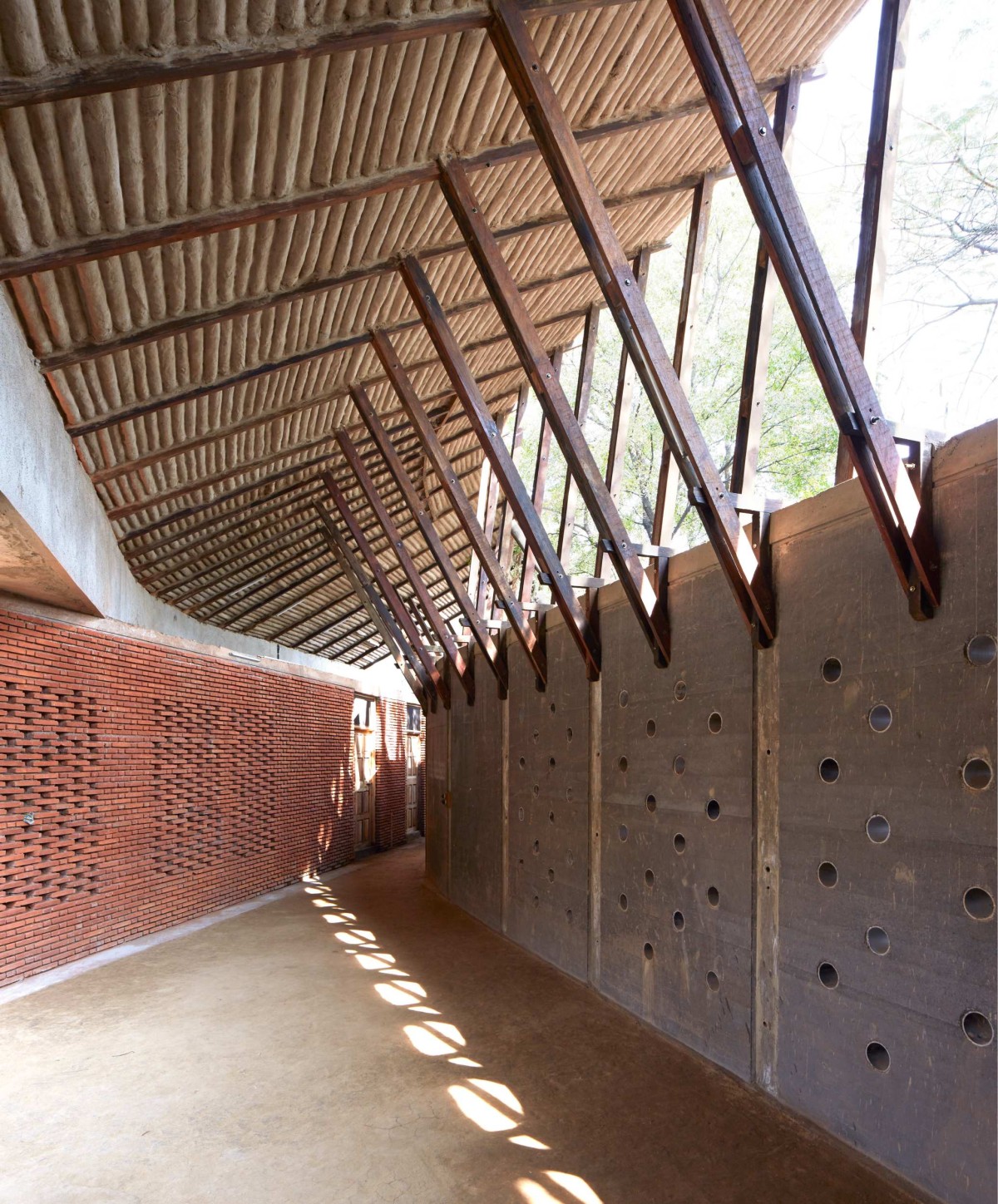 Corridor of Jetavan Spiritual Center by Sameep Padora & Associates