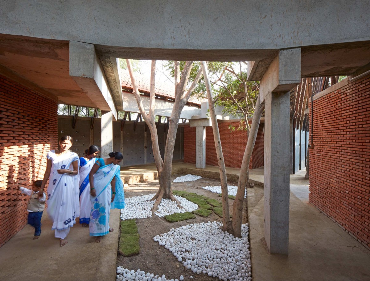 Outdoor passage of Jetavan Spiritual Center by Sameep Padora & Associates