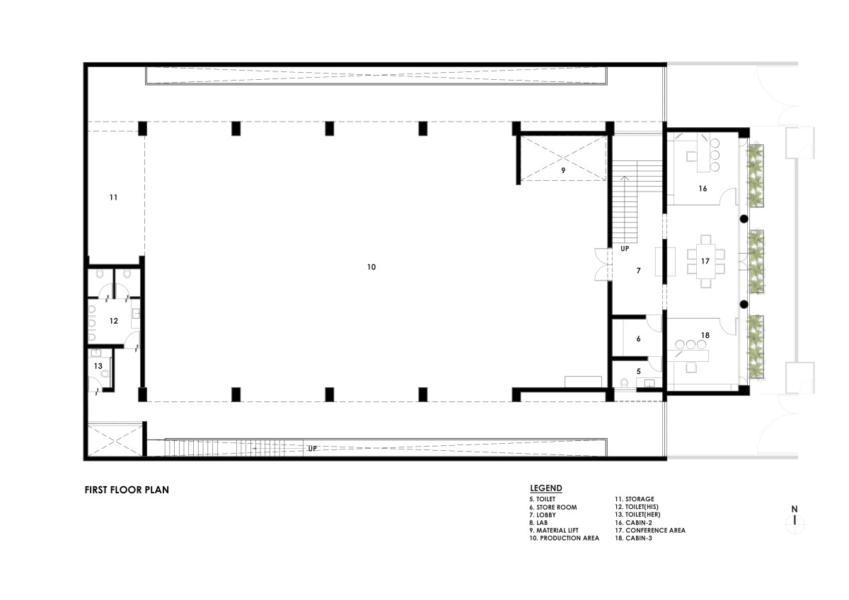 First Floor Plan of Sumit Packaging by Studio REFORM