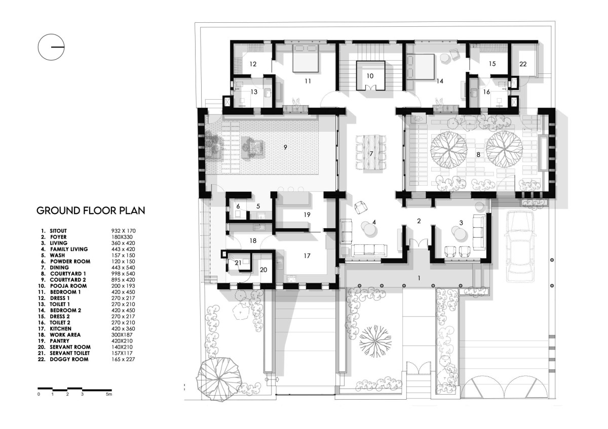 Ground Floor Plan of Open Living by Deearth Architects