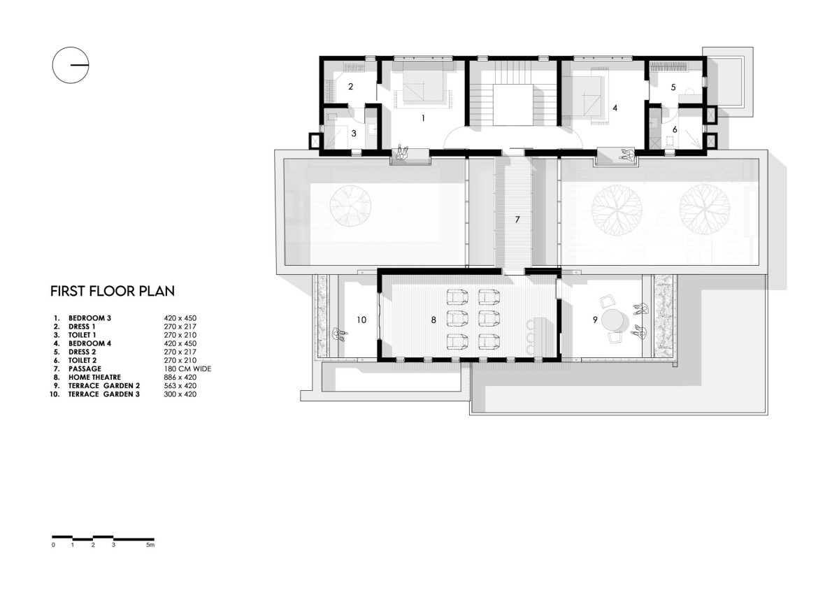 First Floor Plan of Open Living by Deearth Architects