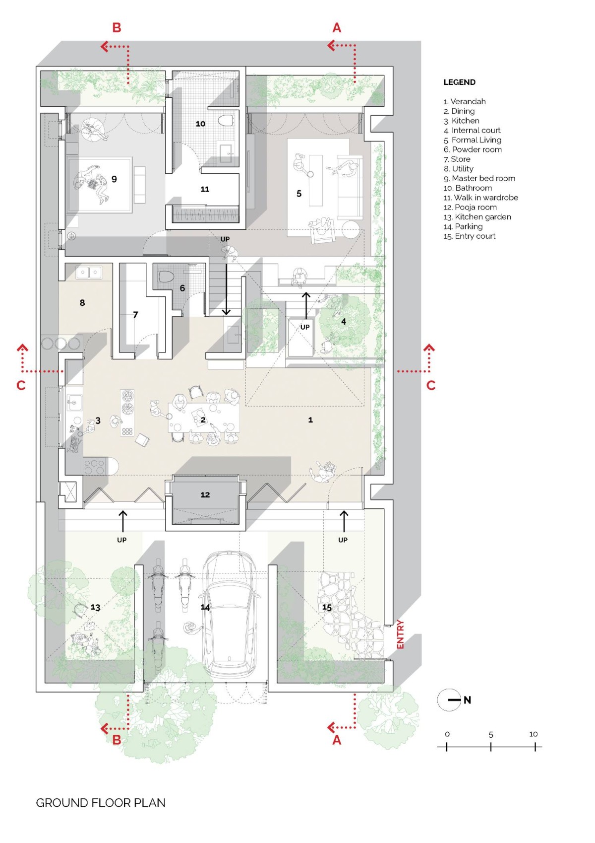 Ground floor plan of In Between Gardens by A Threshold