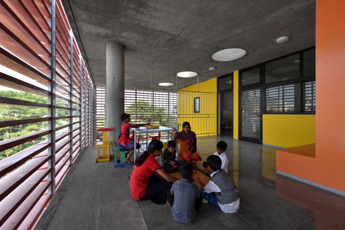 Corridor of Divya Shanthi School by Flying Elephant Studio