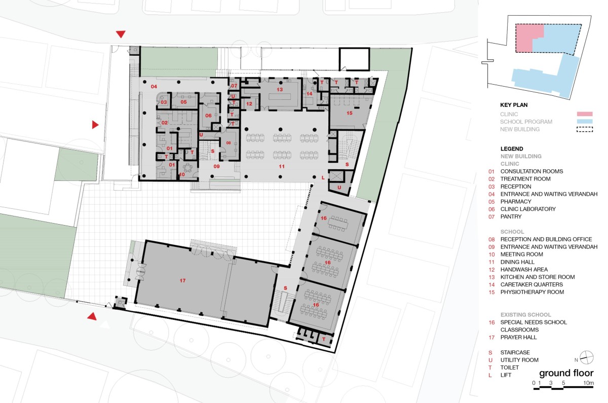 Ground Floor Plan of Divya Shanthi School by Flying Elephant Studio